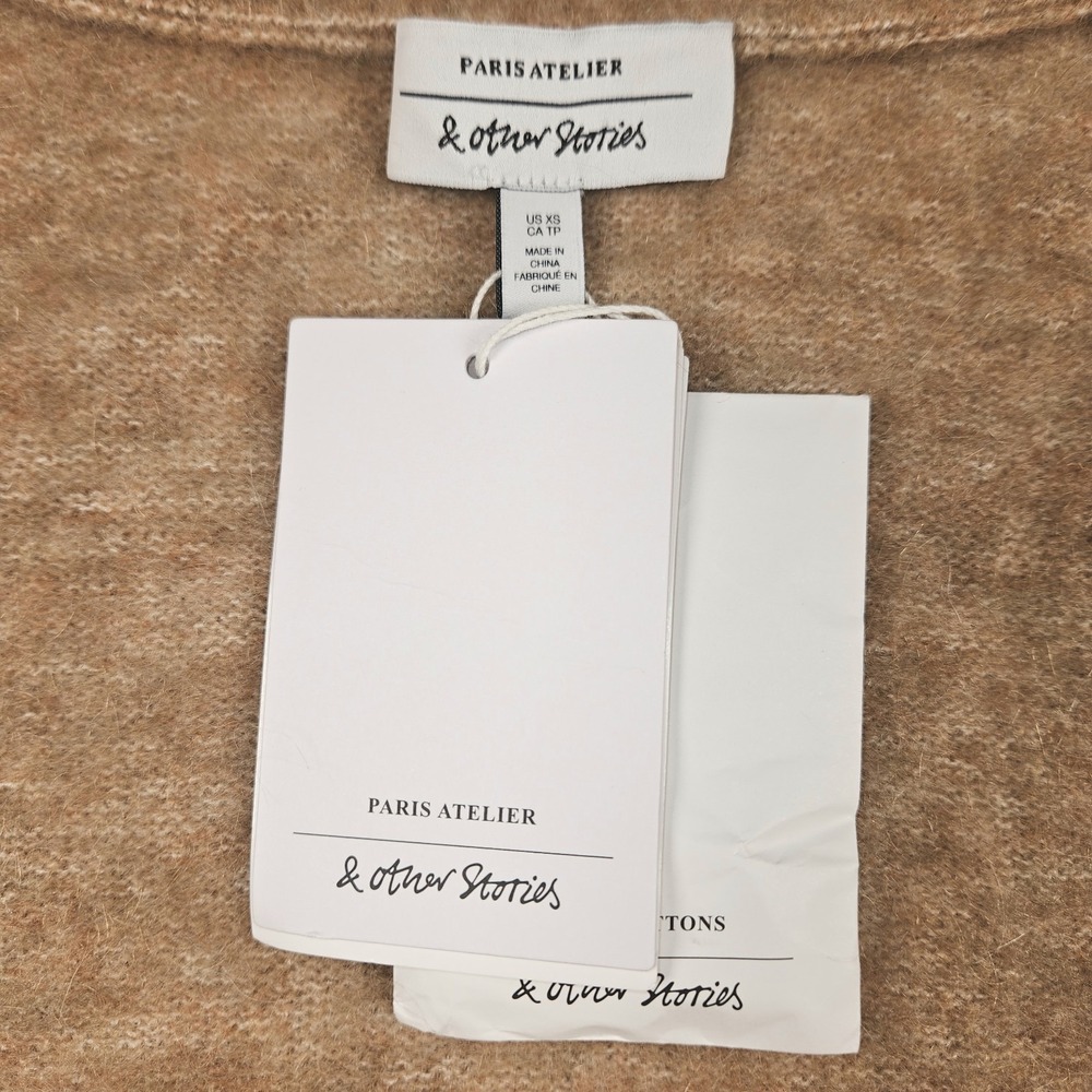 & Other Stories Wool Vest XS Knit Mohair Gold Dolphin Buttons Paris Atelier New - Picture 11 of 12